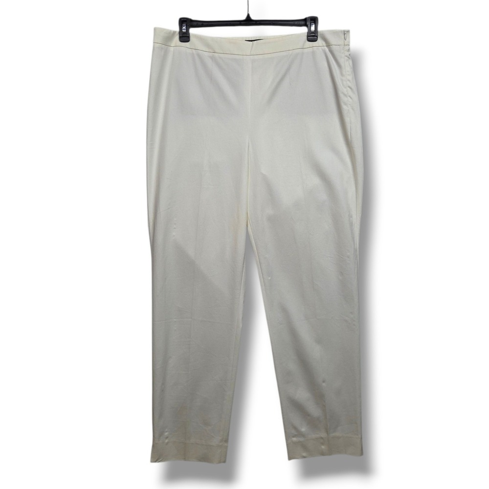 Talbots Chatham Ankle Pant Women 18 STAIN Slim Leg Trouser High Rise Side Zipper